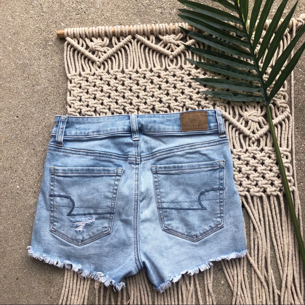 American Eagle Distressed Shorts Hi-Rise Shortie - Picture 9 of 9